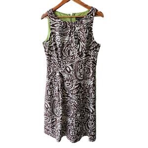 Jessica Howard Printed Sleeveless Midi Dress Brown Size 12